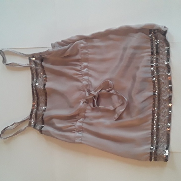 Jacob Connexion Silk Blush Sequin Tank Top Size Extra Small Cami - Picture 2 of 10